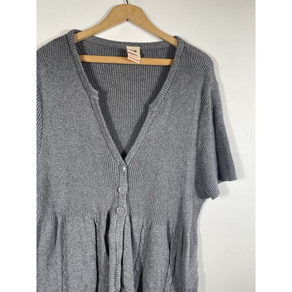Faded Glory Y2K Cardigan Sweater 4X Babydoll Gray Knit Whimsigoth Fairy Grunge - Picture 5 of 12